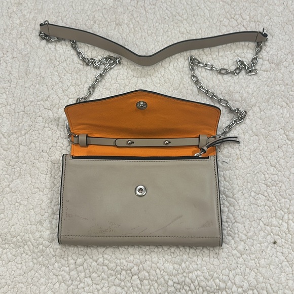 Rag & Bone Atlas Convertible Crossbody Leather Light Khaki With Orange Interior - Picture 8 of 15